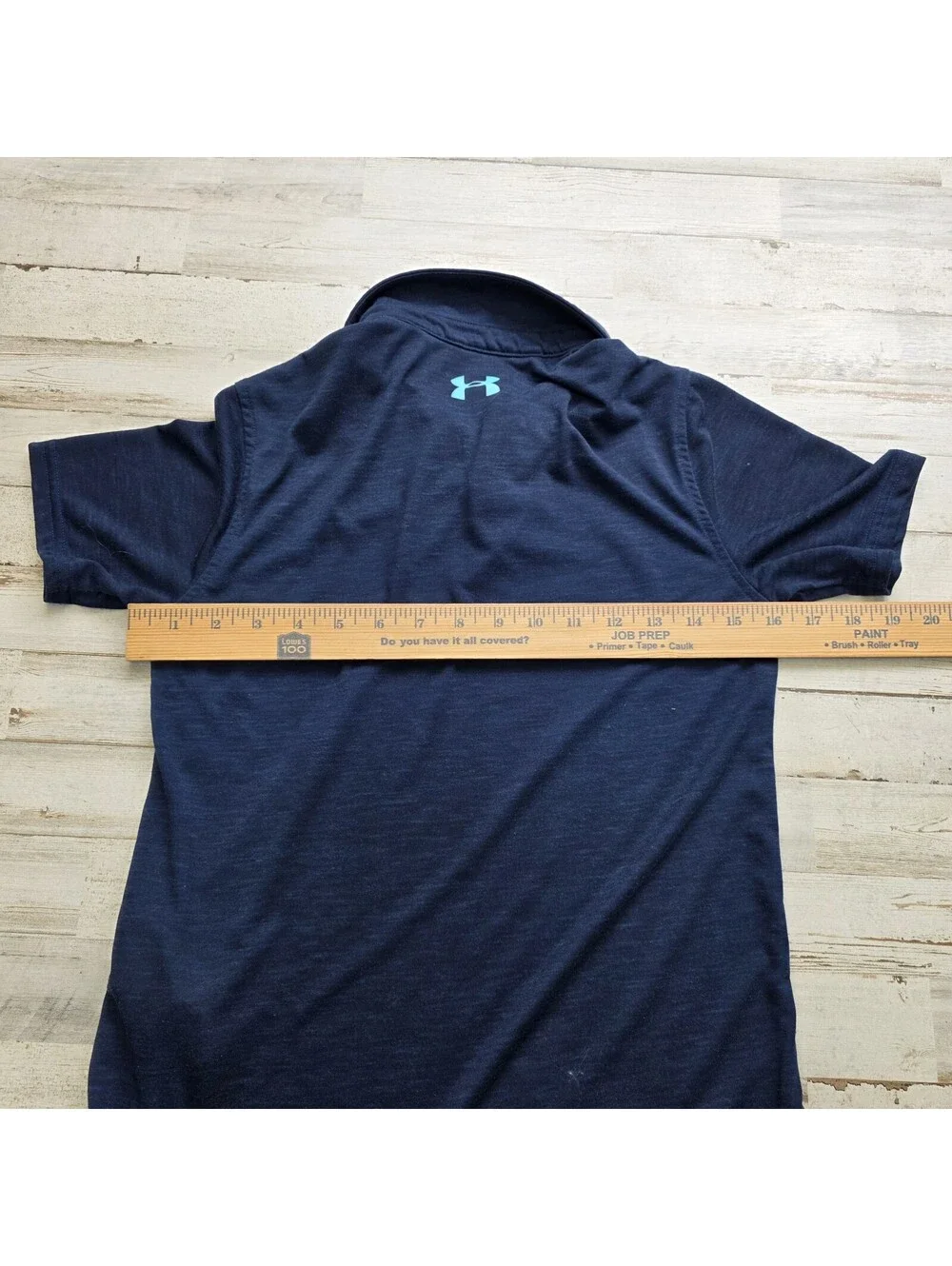 Under Armour Youth Boys Large Polo Shirt Blue Striped Golf Performance